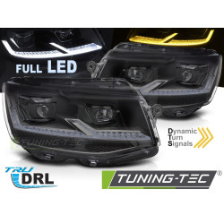 FULL LED fekete fényszórók SEQ irányjelzővel és DRL-lel VW T6 15-19