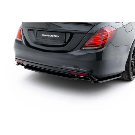 Body kitek és vizuális kiegészítők MAXTON DESIGN hátsó splitter Mercedes-Benz S AMG-Line W222-höz, fényes fekete, V2 | race-shop.hu