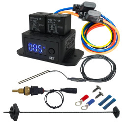 Digital Thermatic Twin Fan Switch with 1/4"" NPT Thermal Sensor Kit