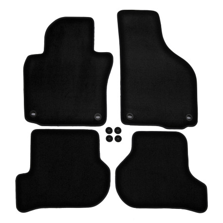 Konkrét típushoz Premium Fekete Velúr autószőnyeg szett VOLKSWAGEN Golf VI 2009-2012 4 db | race-shop.hu