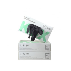 Kemtex Čierne nitrilové rukavice Premium veľkosť XL/10 100ks