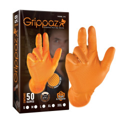Grippaz 246 Protišmykové nitrilové rukavice oranžové veľkosť M/8 - 50ks
