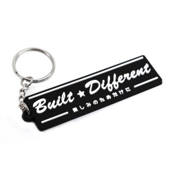 PVC rubber keychain "Built Different"