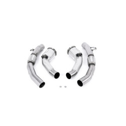 Milltek Large-bore downpipes with sports cats for Audi RS6 4.0 V8 bi-turbo in Performance Edition (C8) (non-GPF) 2020+