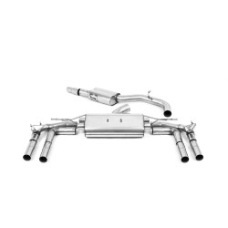 Milltek GPF-back exhaust resonated for Audi S3 2.0TFSI Quattro Saloon/Sedan 310PS & 333PS (8Y) (GPF) 2020+ - Cerakote black tips