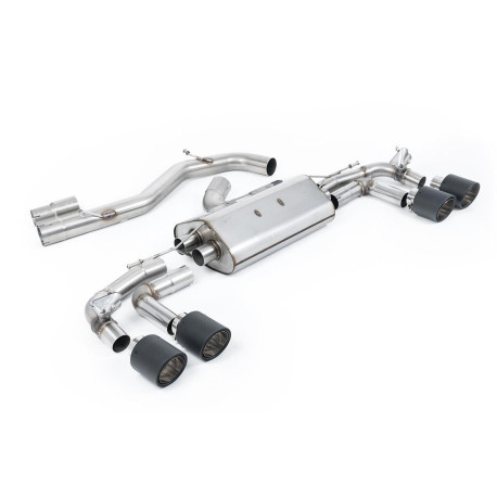 Milltek KIPUFOGÓRENDSZER Milltek GPF-back exhaust (louder) for Audi S3 2.0TFSI Quattro Sportback 310PS & 333PS (8Y) (GPF) 2020+ - Carbon tips | race-shop.hu