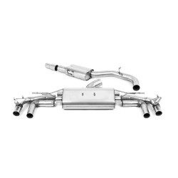 Milltek GPF-back exhaust polished tips for Audi S3 2.0TFSI Quattro Sportback 310PS & 333PS (8Y) (GPF, Ovals) 2020+ - Resonated
