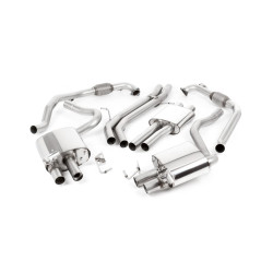 Milltek Cat-back exhaust resonated quad Cerakote tips for Audi S4 3.0 Turbo V6 (B9) (non-GPF) 2016+