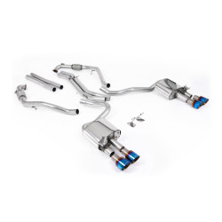 Milltek Cat-back exhaust (louder) for Audi S5 3.0 V6 Turbo Coupe (B9) 2019+ - Burnt/blue titanium tips
