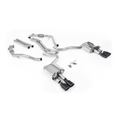 Milltek KIPUFOGÓRENDSZER Milltek Cat-back exhaust (louder) for Audi S5 V6 Turbo Coupe (B9) (Sport Diff, RHD, with brace bars) 2017+ - Cerakote black tips | race-shop.hu