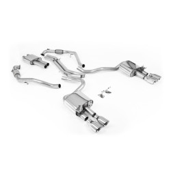 Milltek Cat-back exhaust resonated quad polished tips for Audi S5 3.0 V6 Turbo Coupe (B9) (Sport Diff, RHD) 2017+