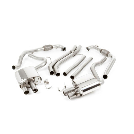 Milltek KIPUFOGÓRENDSZER Milltek Cat-back exhaust non-resonated for Audi S5 3.0 V6 Turbo Coupe/Cabrio (B9) (non Sport Diff, RHD) 2017+ - Black tips | race-shop.hu