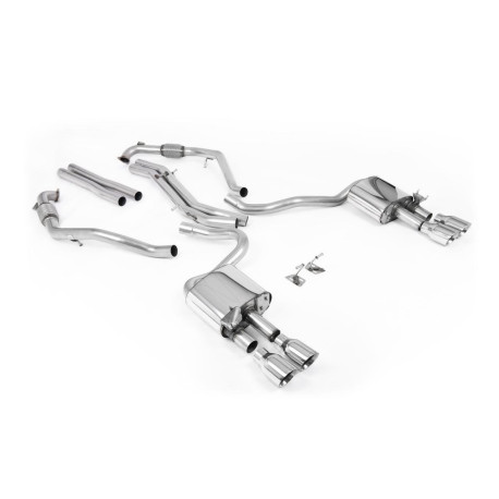 Milltek KIPUFOGÓRENDSZER Milltek Cat-back (louder) for Audi S5 V6 Turbo Sportback (B9) (Sport Diff, RHD, with brace bars) 2017+ - Polished GT-100 tips | race-shop.hu