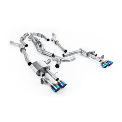 Milltek GPF-back exhaust resonated for Audi S8 4.0 TFSI V8 Saloon/Sedan (D5) (GPF) 2020+ - Burnt titanium tips