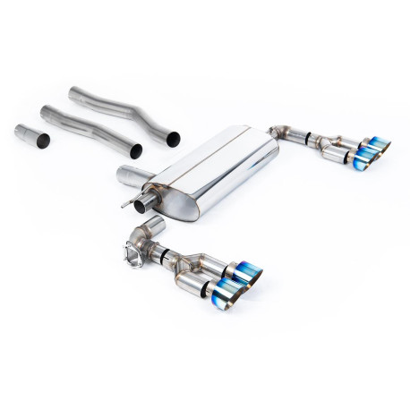 Milltek KIPUFOGÓRENDSZER Milltek GPF-back exhaust for BMW 1 Series 128ti 5 Door 2021+ - Quad burnt/blue titanium tips | race-shop.hu