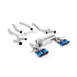 Milltek Secondary cat-back exhaust for BMW M3 (G80) S58 3.0 Turbo (non-GPF) 2021+ - Burnt/blue titanium tips