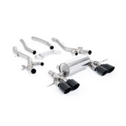 Milltek GPF-back exhaust for BMW M3 (G80/G81) S58 3.0 Turbo Touring/XDrive (GPF) 2020+ - Cerakote black tips