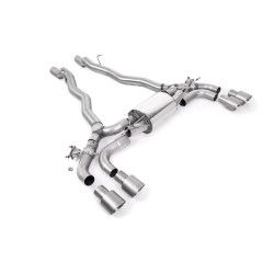 Milltek Front pipe-back exhaust for BMW M5 (F90) 4.4l Twin Turbo (non-GPF) 2019+ - Quad brushed titanium tips