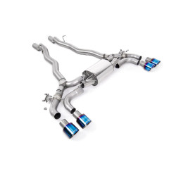 Milltek Front pipe-back exhaust for BMW M5 (F90) 4.4l Twin Turbo (non-GPF) 2019+ - Quad burnt/blue titanium tips