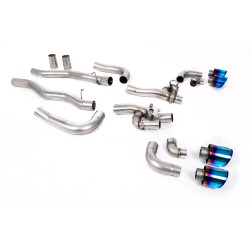 Milltek GPF-back exhaust valved for BMW M8 (F93) 4.4l V8 Twin Turbo Gran Coupe LCI (GPF) 2021+ - Burnt/blue titanium tips