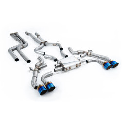 Milltek Cat-back exhaust non-resonated for BMW X3 X3M/X3M Comp 3.0 (G01) (non-GPF) 2022+ - Burnt/blue titanium tips