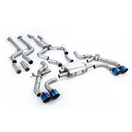 Milltek KIPUFOGÓRENDSZER Milltek Downpipe-back exhaust for BMW X3 X3M/X3M Comp 3.0 (G01) (GPF) 2022+ - Burnt/blue titanium tips | race-shop.hu
