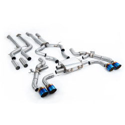 Milltek Downpipe-back exhaust for BMW X4 X4M/X4M Comp 3.0 (G02) (GPF) 2022+ - Burnt/blue titanium tips
