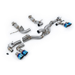 Milltek Cat-back exhaust for Chevrolet Corvette Stingray 6.2L V8 & E-Ray Hybrid (C8) (non-GPF) 2020+ - Burnt/blue titanium tips