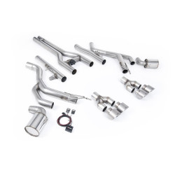 Milltek Front pipe-back exhaust for Dodge Challenger SRT Hellcat (non-GPF) 2015-2022 - Quad brushed titanium tips