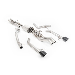 Milltek Cat-back exhaust valved for Ford F150 Raptor R 5.2 V8 Supercharged (non-GPF) 2023+ - Cerakote black tips