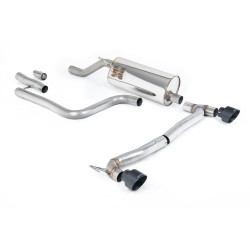 Milltek GPF-back exhaust resonated Cerakote black tips for Ford Fiesta Mk8 1.0T EcoBoost ST-Line 3 & 5 Door (GPF) 2020+