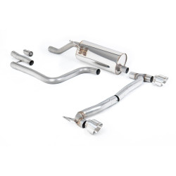 Milltek GPF-back exhaust resonated polished tips for Ford Fiesta Mk8 1.0T EcoBoost ST-Line 3 & 5 Door (GPF, GT-100) 2020+