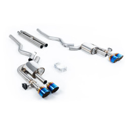 Milltek Cat-back exhaust (loudest) valved for Ford Mustang 5.0 V8 Dark Horse (non-GPF) 2024+ - Burnt/blue titanium tips