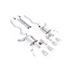 Milltek Cat-back exhaust (loudest) valved for Ford Mustang 5.0 V8 GT (non-GPF) 2024+ - Brushed titanium tips