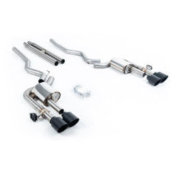 Milltek Cat-back exhaust (loudest) valved for Ford Mustang 5.0 V8 Mach 1 (non-GPF) 2021-2023 - Cerakote black tips