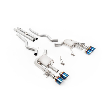 Milltek KIPUFOGÓRENDSZER Milltek Cat-back (loudest) valved for Ford Mustang Shelby GT500 S550 (non-GPF) 2020-2023 - Burnt/blue titanium tips | race-shop.hu