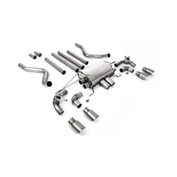 Milltek GPF-back exhaust (louder) valved for Land Rover Defender 110 5.0 V8 425PS & 525PS (GPF) 2021+ - Brushed titanium tips