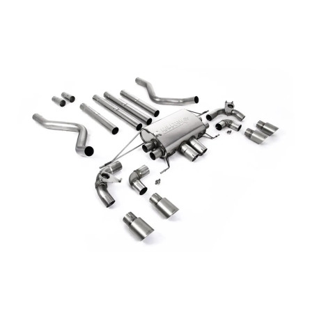 Milltek KIPUFOGÓRENDSZER Milltek GPF-back exhaust (louder) valved for Land Rover Defender 110 5.0 V8 425PS & 525PS (GPF) 2021+ - Brushed titanium tips | race-shop.hu
