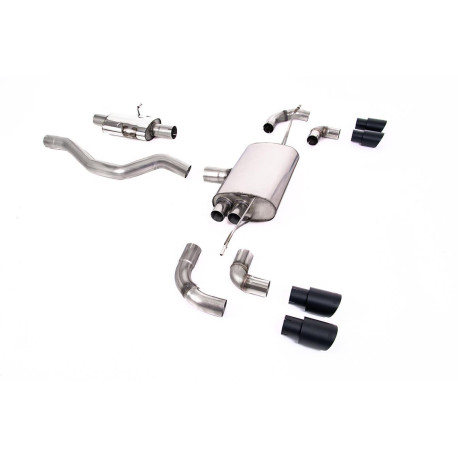 Milltek KIPUFOGÓRENDSZER Milltek GPF-back exhaust for Land Rover Defender 90 3.0 I6 P400 (non-GPF) 2020+ - Quad Cerakote black tips | race-shop.hu