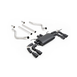 Milltek GPF-back exhaust non-resonated valved quad Cerakote black tips for Land Rover Defender 90 V8 425PS & 525PS (GPF) 2021+