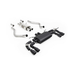 Milltek GPF-back exhaust resonated valved quad Cerakote black tips for Land Rover Defender 90 V8 (GPF, CatBack) 2021+
