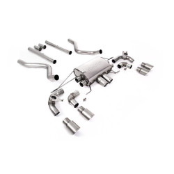 Milltek GPF-back exhaust (louder) valved for Land Rover Defender 90 5.0 V8 425PS & 525PS (GPF) 2021+ - Brushed titanium tips