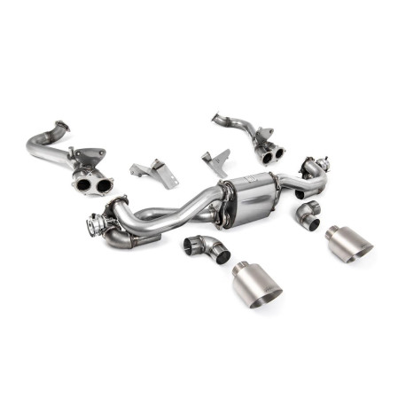 Milltek KIPUFOGÓRENDSZER Milltek GPF bypass pipe brushed titanium tips for Porsche Cayman 718 GT4 4.0 (GPF, PDK) 2020+ | race-shop.hu