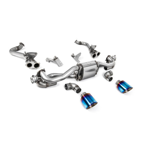 Milltek KIPUFOGÓRENDSZER Milltek GPF bypass pipe burnt/blue titanium tips for Porsche Cayman 718 GT4 4.0 (GPF) 2020+ | race-shop.hu