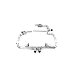 Milltek Full system with sports cat for Porsche Cayman 718 GTS 2.5T (non-GPF) 2016-2020 - Burnt titanium tips