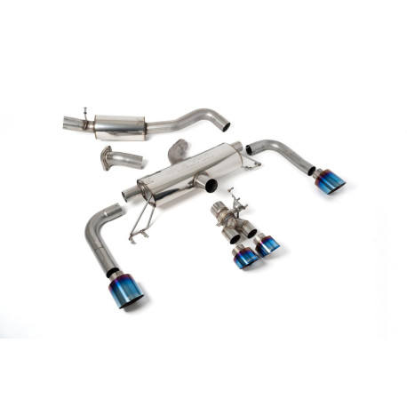 Milltek KIPUFOGÓRENDSZER Milltek Secondary cat-back resonated valved for Toyota Corolla GR Corolla Turbo (non-GPF) 2023+ - Burnt/blue titanium tips | race-shop.hu