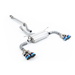 Milltek Secondary cat-back exhaust (quieter) for Toyota GR86 2.4 Litre (non-GPF) 2022+ - Quad burnt/blue titanium tips