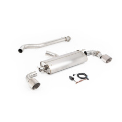 Milltek GPF-back exhaust valved for Toyota Yaris Gen 2 2024+ - Brushed titanium tips