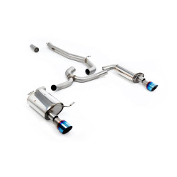 Milltek Cat-back exhaust (louder) for Volkswagen Golf Mk7 1.8TSI Alltrack 4Motion (non-GPF) 2016-2021 - Burnt titanium tips