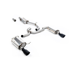 Milltek Cat-back exhaust (quieter) for Volkswagen Golf Mk7 1.8TSI Alltrack 4Motion (non-GPF) 2016-2021 - Dual Cerakote tips